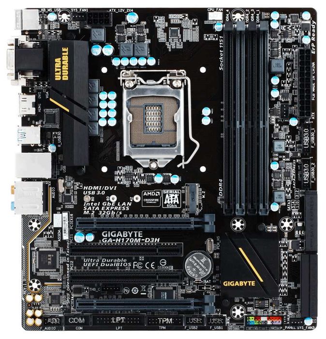 Дъно Дънна платка GIGABYTE GA-H170M-D3H 1151 DDR4 до 64GB