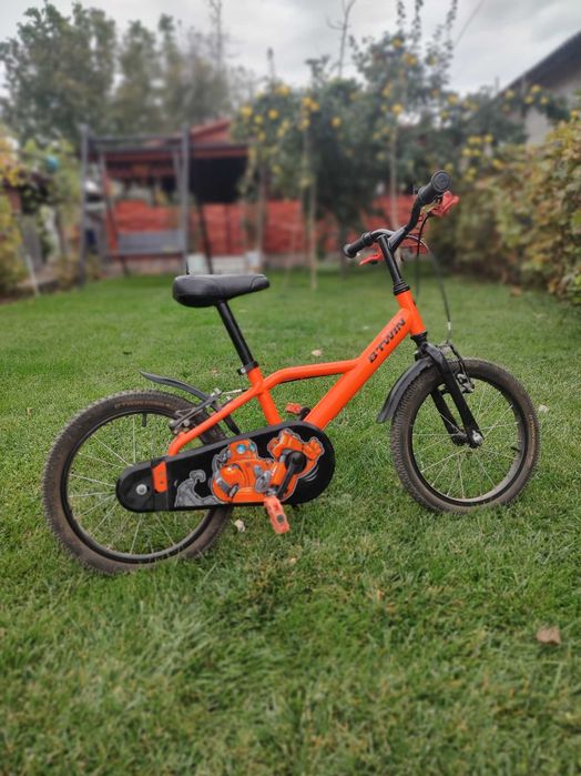 Bicicleta copii B'TWIN 16 inch (4-6 ani portocalie)