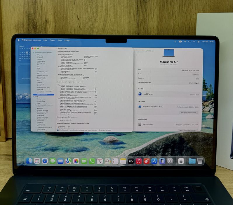 Macbook Air M3 15inch ёмкость 100% цикл 14