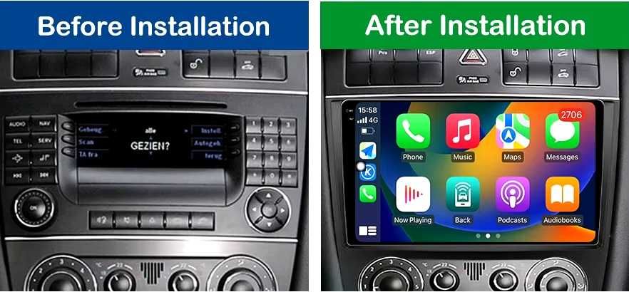 Мултимедия 9" Аndroid 14 за MERCEDES W203 W209 C CLK CARPLAY DSP RDS
