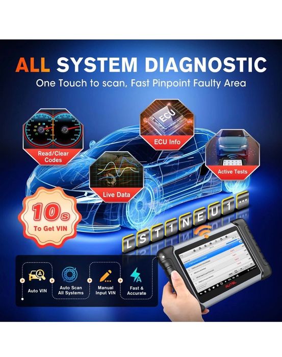 Autel MaxiCOM MK808BT PRO+ 2026 Професионална Автодиагностика