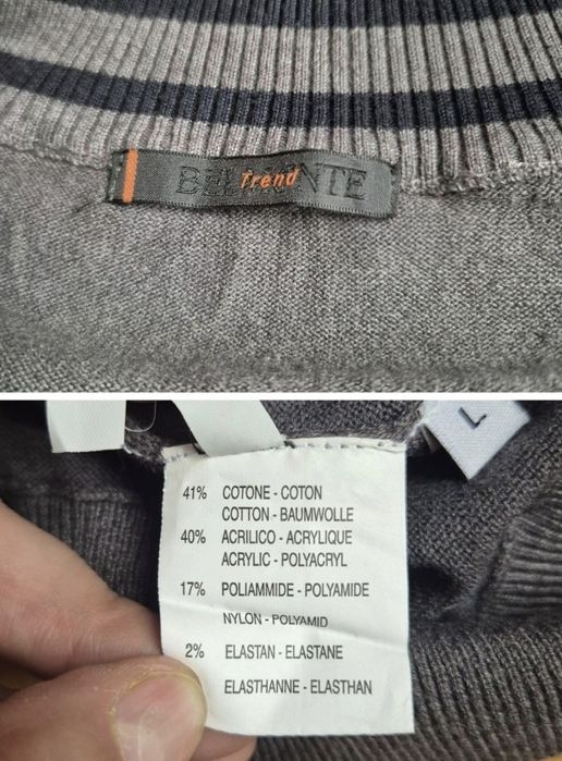 Cardigan Belmonte Premium, bumbac, lână şi elastan, Bărbaţi - L
