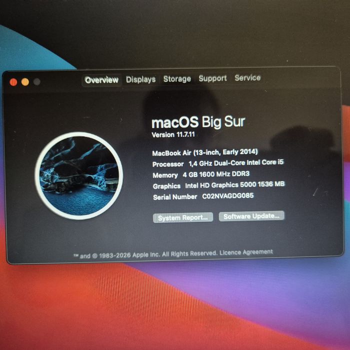 Лаптоп Macbook Air A1466 2014