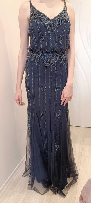 LACE & BEADS Официална Абитуриентска Рокля ръчно нашита с маниста от горе до долу с Безплатна Доставка