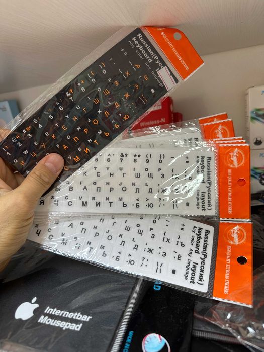 Доставка! Nakleyka klaviatura русский клавиатура наклейка текст