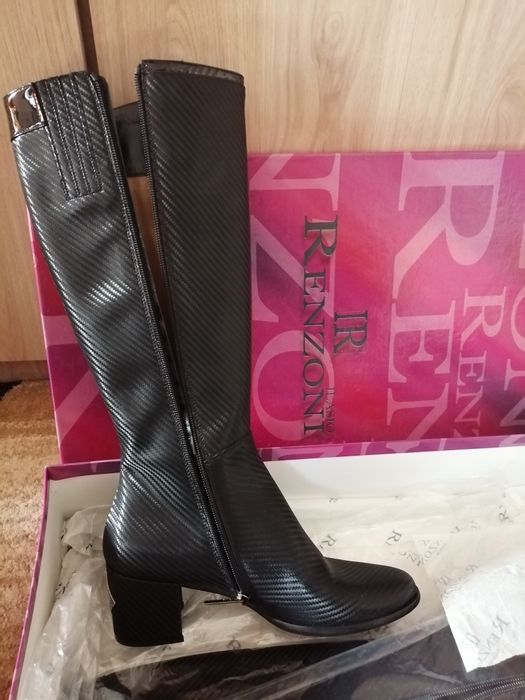 Сапоги осенние, кожанные