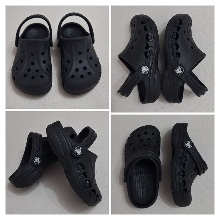 Saboți CROCS Kids Baya Clog C10, sandale papuci flip-flop negre, Nr. 27-28 EU (17 cm) unisex