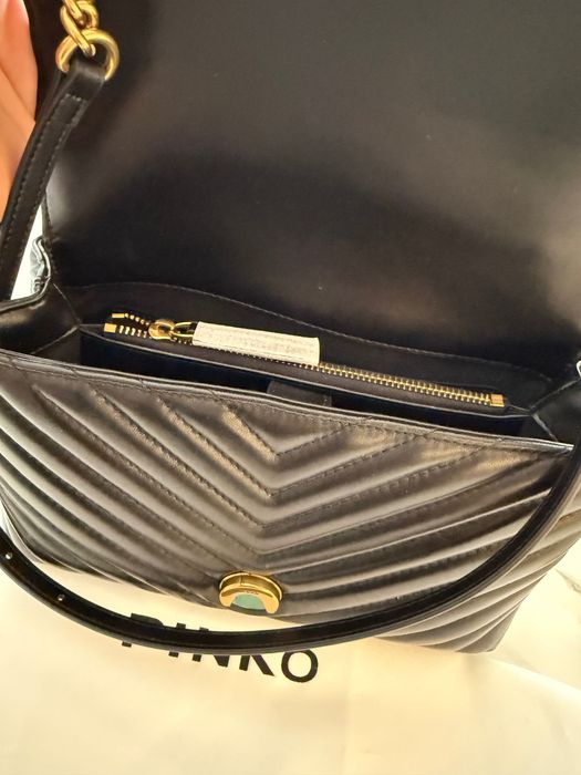 Чанта Pinko Love Bag Puff Chevron - чисто нова