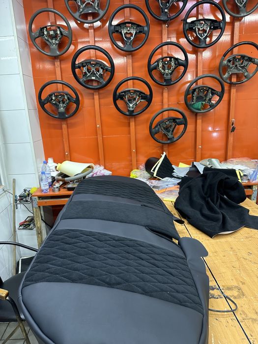 Перетяжка потолка руля сидений реставрация пошив чехлов 3D поликов ...