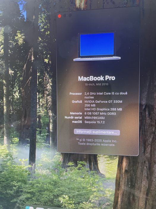 MacBook Pro 15” Mid 2010 – i5 2.4GHz, 8GB RAM, SSD ~240GB