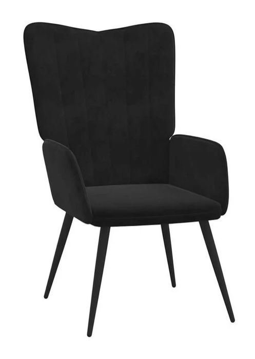 Scaun de relaxare, negru, catifea