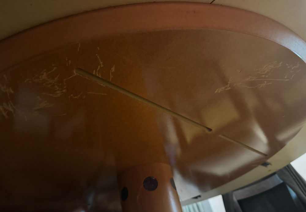 Маса голяма разтегателна елипс кръгла естествен камък и дърво