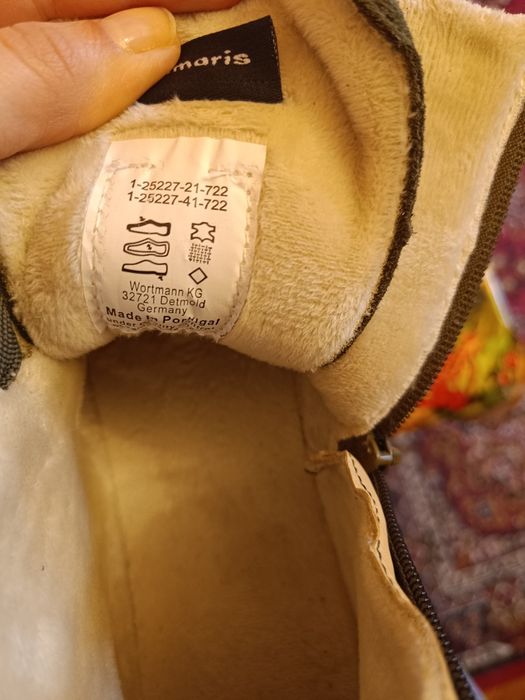 Ghete NOI culoarea verde cu șiret și fermoar Tamaris