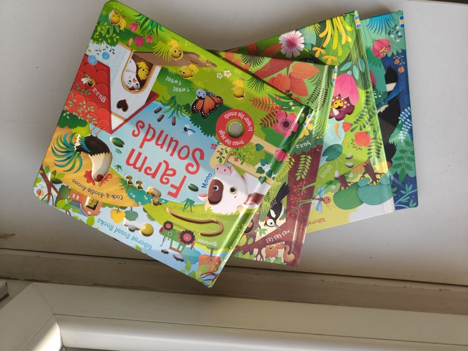 Set 4 Cărți Sonore Usborne – Colecția Completă (Farm, Jungle, Garden,