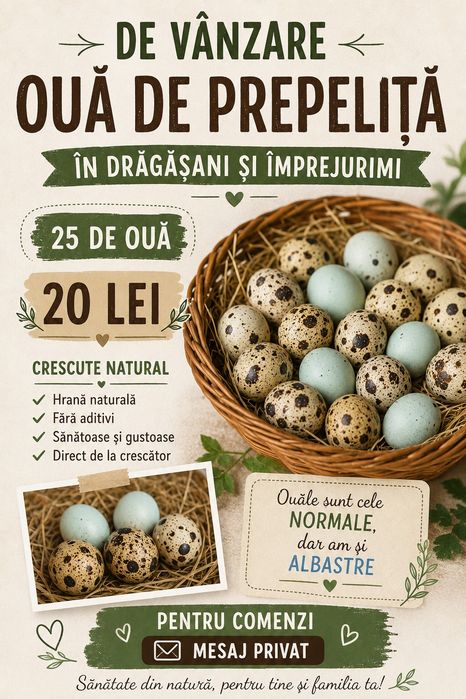 Vând ouă prepelita
