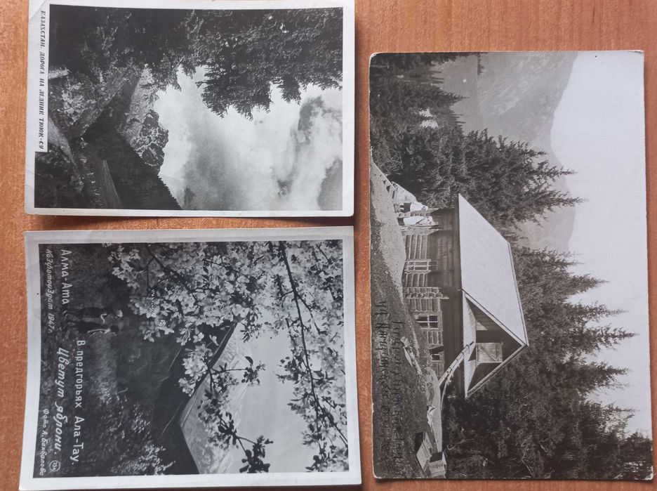 Ретро открытки с видами Алма-Атинских гор. 30и 40-е годы.