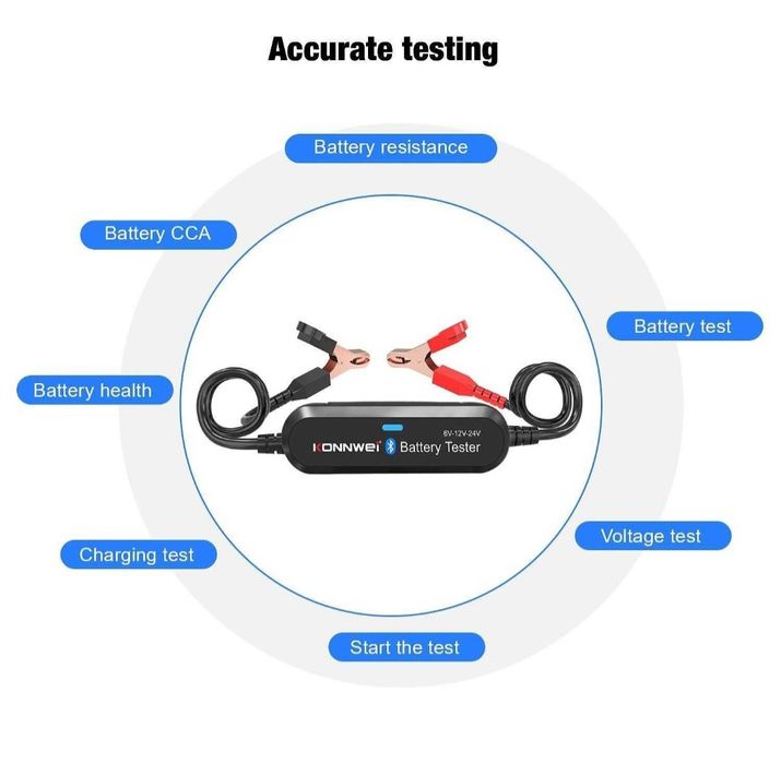 Безжичен тестер за акумулатори, товарна вилка.