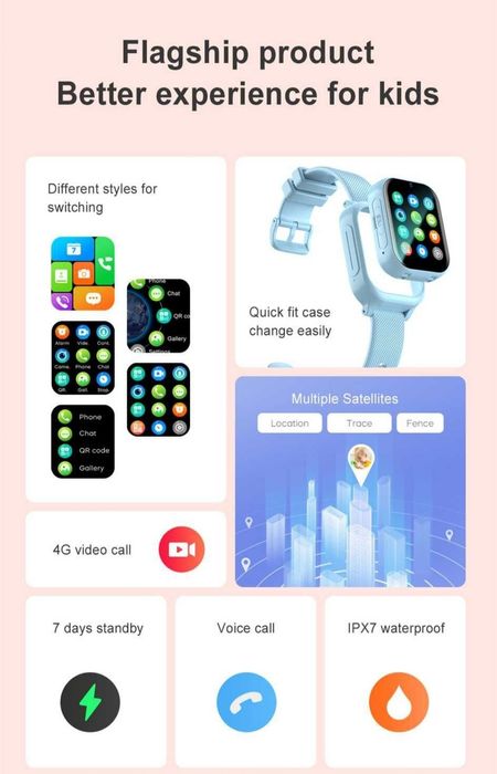 Bolalar aqilli soati MEIMI M9 Max 4G Smart watch, Детский умные часы