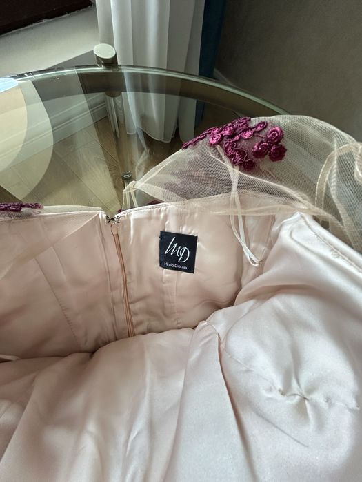 Rochie lungă de ocazie Mirela Diaconu, mărimea S (pe comandă) – Purtată o dată