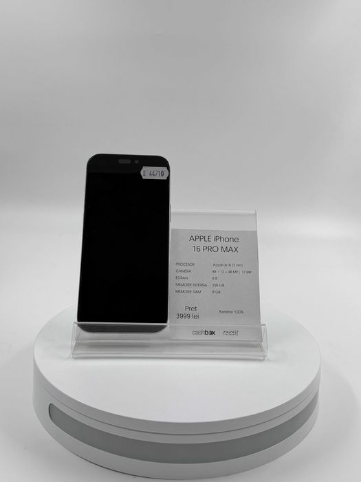 Apple iPhone 16 Pro Max 256 GB 100% Garantie 24 luni CashBox