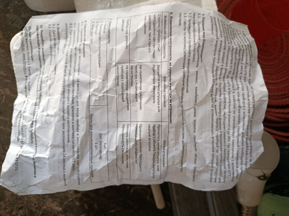 Манометр новый не использовался