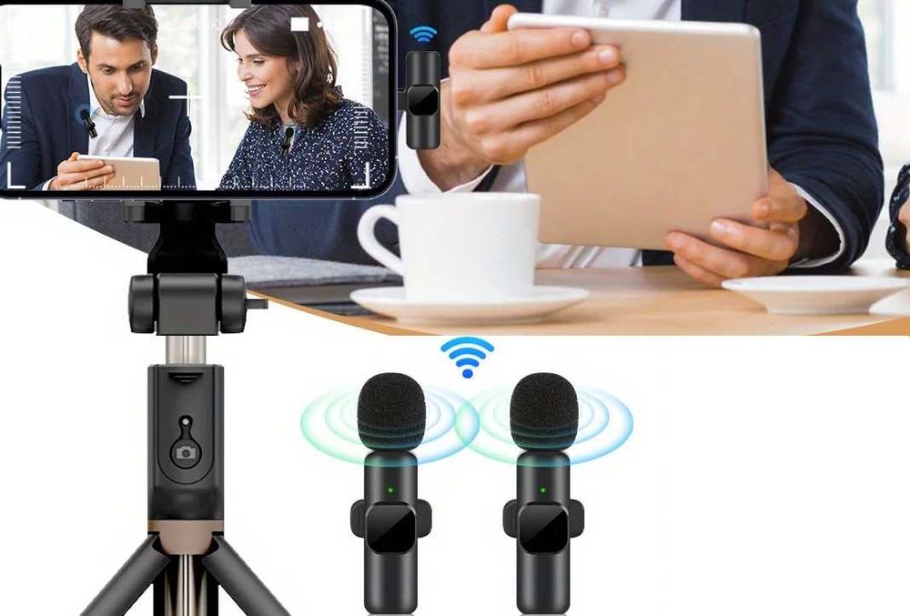 Microfon Wireless Lavaliera Type-C Kit cu Doua Microfoane