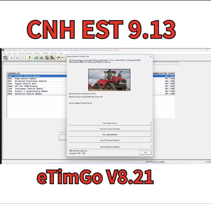 Tester/ DPA5/CNH EST 9.13 New Holland, Kobelco, CASE, Steyr, Flexicoil