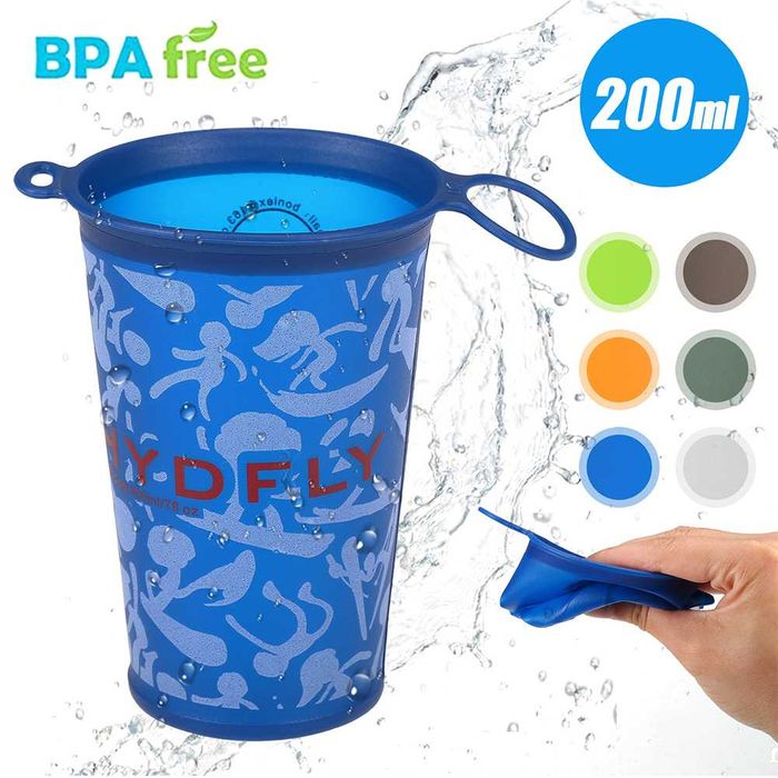 Сгъваема чаша 200ml | Бягане, туризъм, къмпинг | Лека и компактна