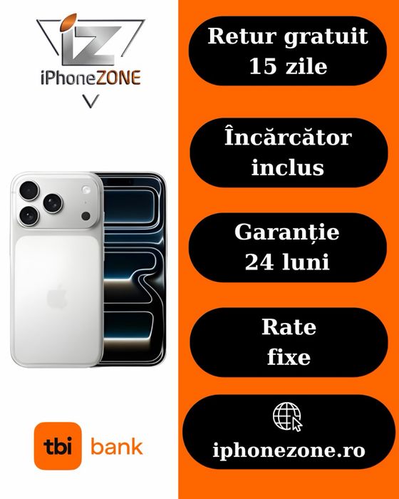 Iphone 17 Pro 256GB 100% Garantie Rate BuyBack - iphonezone.ro