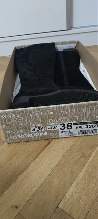 Cizme lungi piele întoarsă cu fermoar,38