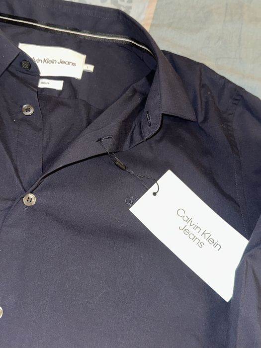 Риза calvin klein jeans, цвят night sky