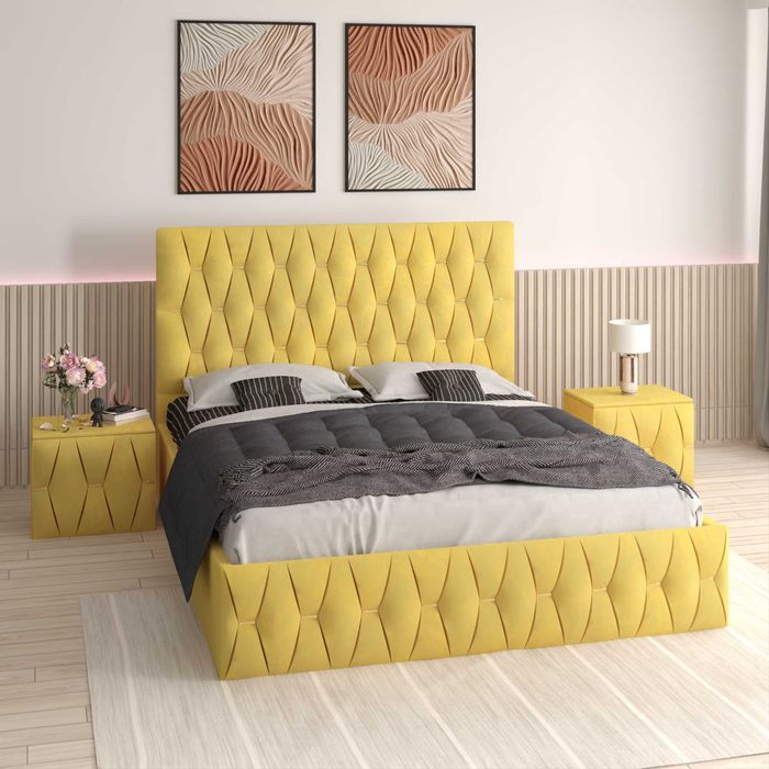 Pat tapițat Verona, toate dimensiunille disponibile si toate culorile