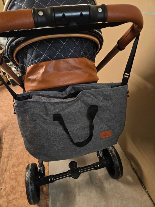 Бебешка количка 3 в 1, синьо