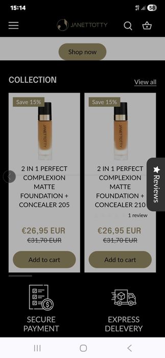 Fondul de ten Perfect Complex 2 în 1 este usor.