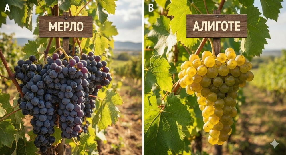 Продавам грозде мерло, алиготе. С. Паничерево