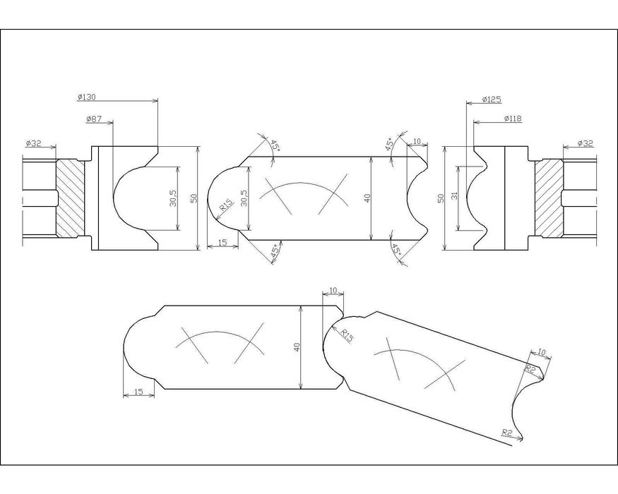 Freza freze pentru constructia de ciubar ciubere sauna lemn 40-50mm