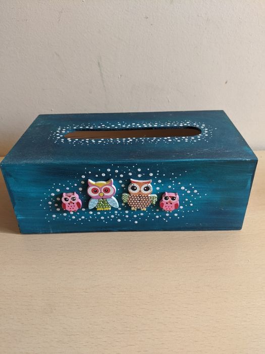 Cutie șervețele handmade cu motiv bufnițe