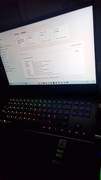 LAPTOP Gaming/Editare 300HZ 32 RAM RTX 3070 8GB