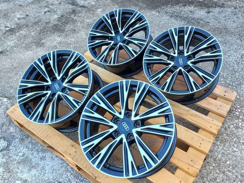 17"Audi 2026 A3 A4 A5 A6 A7 A8 Q3 Q5 Black Polish 7.5j et35 Чисто Нови.