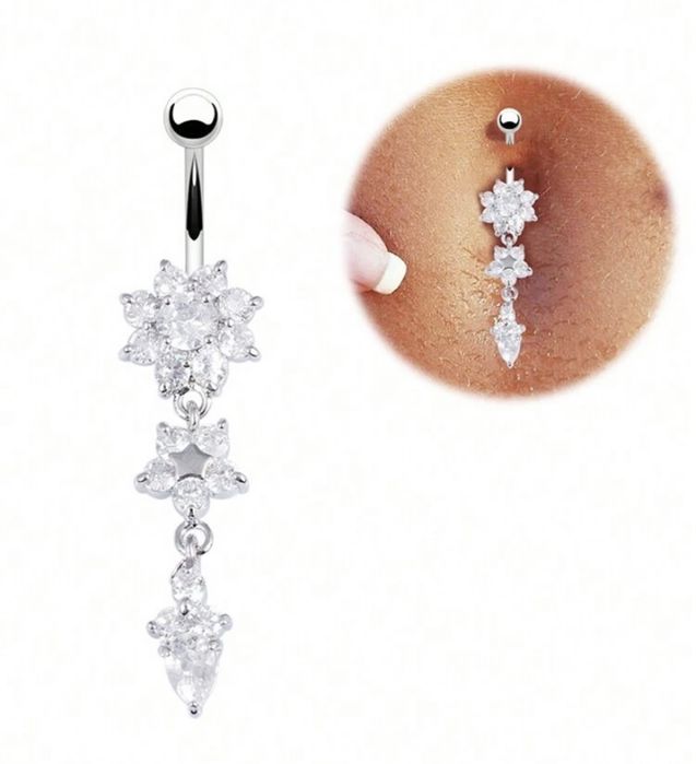 Обеца за пъп с интересна висулка