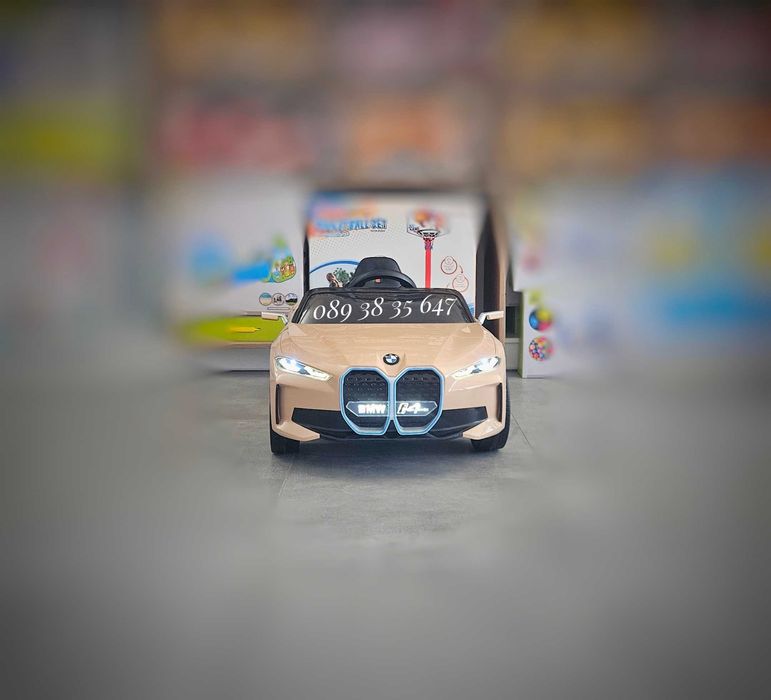ТОП ЦЕНА!НОВО!Акумулаторна кола BMW i4 с 12V,кожена седалка,EVA ГУМИ