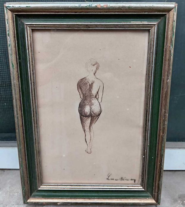Tablou vechi - studiu de nud - semnat Luchian