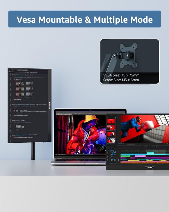 Full HD IPS Преносим монитор Yodoit 1920 × 1080 15,6-инчa Full HD