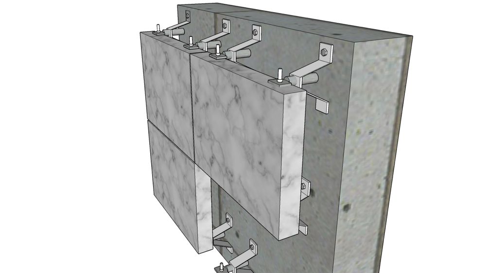 Сухой монтаж профиля крепление гранита клипса кляйммер