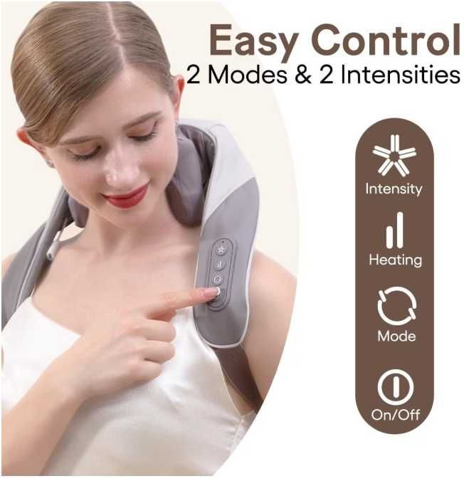 Aparat pentru Masaj Cervical, Hands-Free, Functie Incalzire