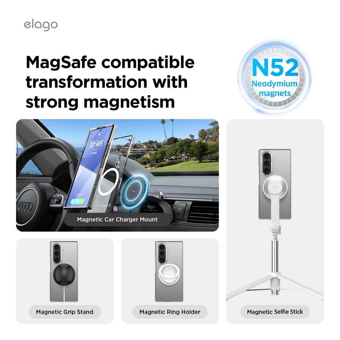 Husa Samsung Galaxy Z Fold 7 Hard Case MagSafe NOUĂ Transparent