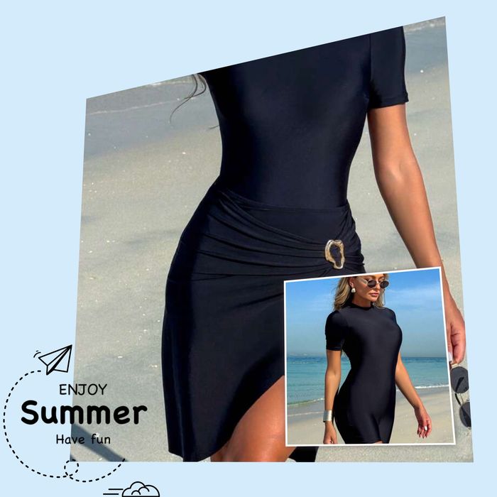 Затворен черен бански Топ цена