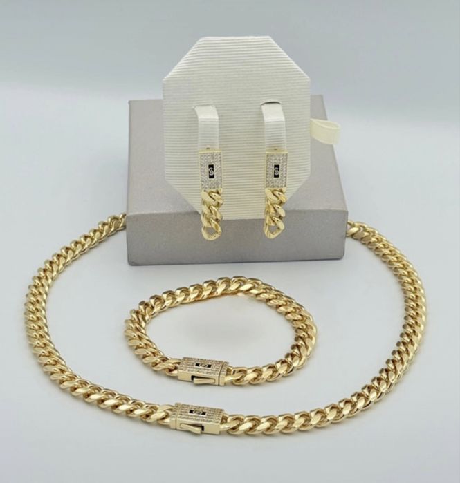 Set Nou otel inoxidabil placat cu aur 8 mm