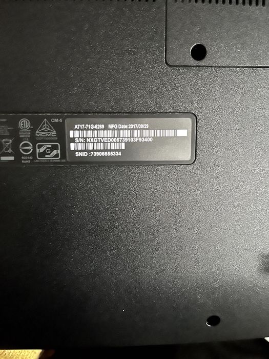 Acer 17-дюйм Оператива - 8gb, Память - SSD 1 TB, Видеокарта 2 GB
