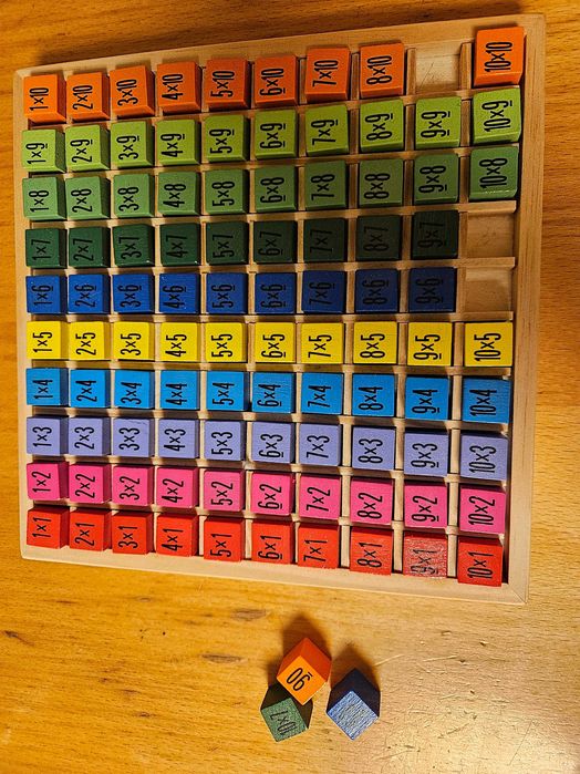Дървена  цветна таблица за умножение